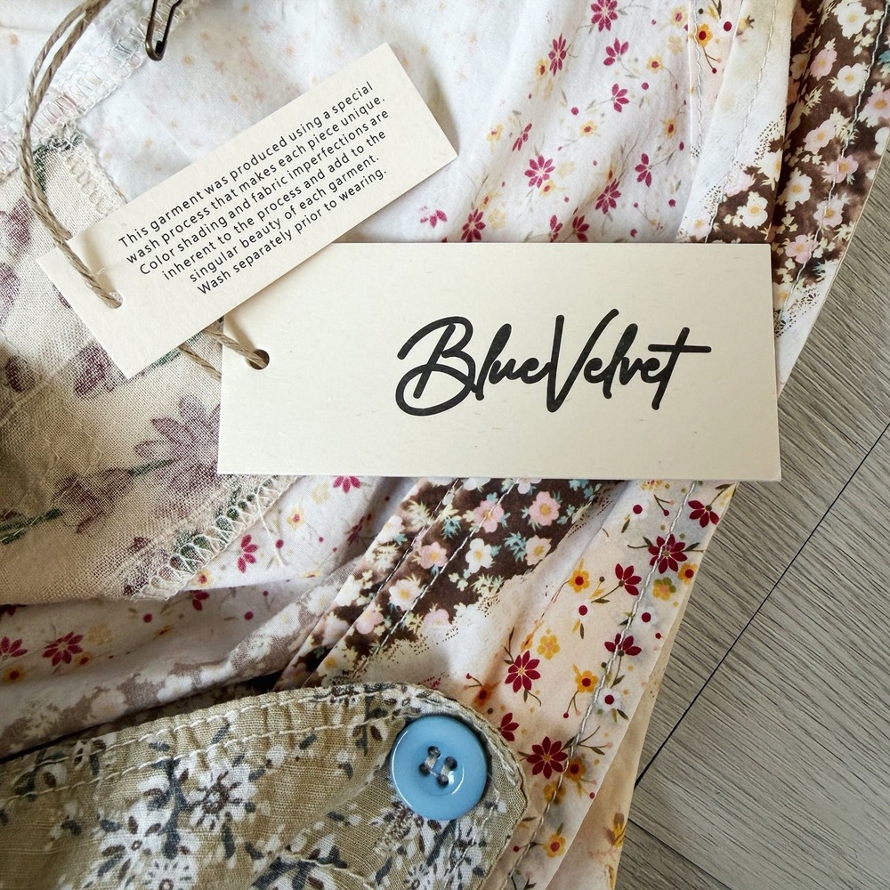 Blue Velvet Size Medium Patchwork Overalls (NEW) Prairie Bohemian Hippie - Picture 7 of 8